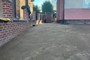Front driveway before block paving installation